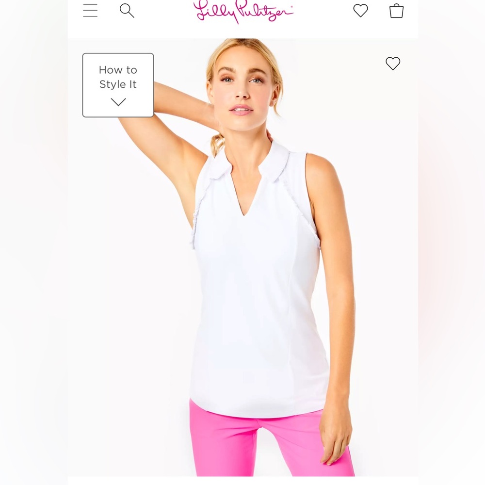 NWT Lily Pulitzer white polo top (size medium)